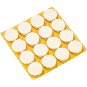 16 feltrini autoadesivi per parquet, Ø 22 mm, per proteggere i pavimenti delicati.