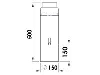 Firefix Rauchrohr gemufft mit Regulierklappe Dunkelgrau Ø 150 x 500 mm