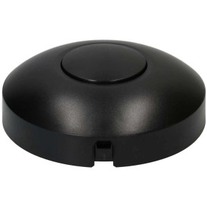 Variateur de pied universel noir pour installation de lampes, compatible LED et halogène.