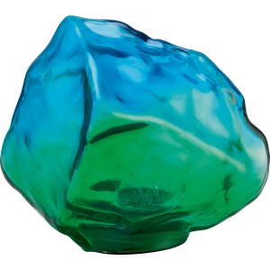 Pierre décorative solaire cristal vert-bleu avec éclairage LED pour jardin et balcon.