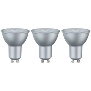 Paulmann Lampade LED riflettore GU10, 6.5W, set da 3, colore argento.