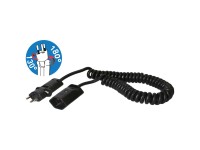 Max Hauri TD-Verlängerung ClipClap Spiral T12 / T13  Schwarz 2 m