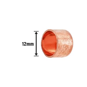 Cappuccio terminale per raccordo a saldare, Ø 12 mm, in rame per sigillare tubi.