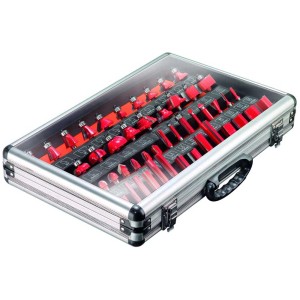 Set di frese Technocraft, 50 pezzi in valigetta di alluminio. Accessori per fresatura.