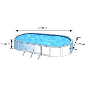 Gre Piscina fuori terra Dream Fidji ovale bianca 120 x 730 x 375 cm