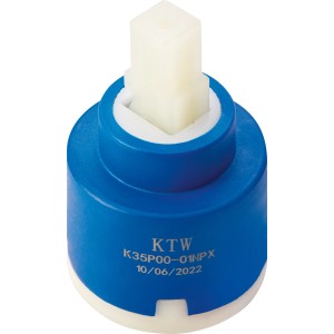 Cartouche céramique Ø 35 mm pour mitigeur monocommande, bleu et blanc. Pièce de rechange pour robinetterie.