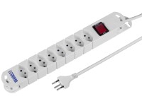 Steba Steckdosenleiste 8 x Typ13 mit Kinderschutz und Reset-Schalter Weiss 3 m