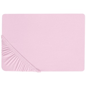 Lenzuolo con angoli rosa Janbu in cotone, 90x200 cm, per materasso singolo.