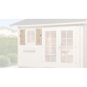Volet en bois Weka 2 parties, naturel, pour fenêtre d'abri de jardin 69x79 cm.
