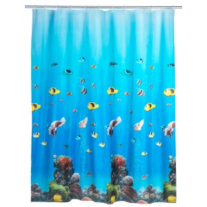Tenda doccia Wenko Ocean con motivo mondo sottomarino, 180x200 cm.