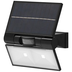 Lampada da esterno a LED Osram Endura grigio scuro con pannello solare e sensore di movimento.