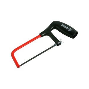 Seghetto universale LUX Comfort con arco in acciaio, rosso/nero, per metallo e plastica.