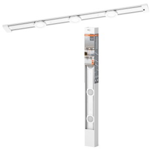Osram LED Luminaire sous meuble Linear Magnet avec 3 spots, blanc mat, 44,5 cm. Idéal cuisine & plan de travail.
