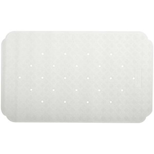 Tappetino per vasca Spirella Ruby, bianco sporco, 70x40 cm, in gomma naturale con motivo e ventose.