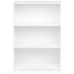 Étagère Beliani Zehna blanche avec 3 compartiments ouverts en panneau de fibres. Pour livres et déco.