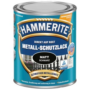 Dose Hammerite Metall-Schutzlack Schwarz matt, 750ml, Rostschutz, Grundierung und Lackierung in einem.
