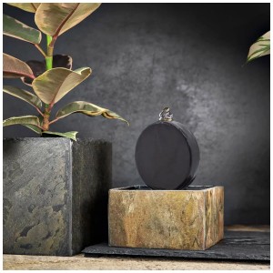 Fontaine de table Climaqua Yuu en ardoise, rusty. Fontaine d'intérieur avec pompe et connexion USB.