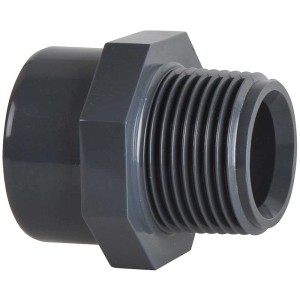 Raccordo per tubi in PVC-U nero, Ø 32 mm, per sistemi di riscaldamento e sanitari.