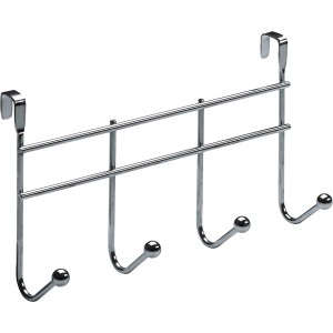 Appendiabiti da porta Hettich cromato con 4 ganci da appendere alla porta.