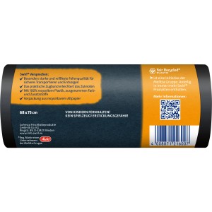 Swirl Profi Sacs poubelle résistants, 60L, lot de 12, avec cordon de serrage, résistants à la déchirure, en plastique recyclé.