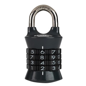 Master Lock Zahlenschloss 1535EURDCOL, Farbe zufällig. Vorhängeschloss mit 4 Ziffern und Stahlbügel.