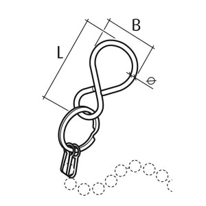 Conacord Kugelketten Zubehör, Messing, Ø 2,4 mm, Länge 29 mm, Chrom