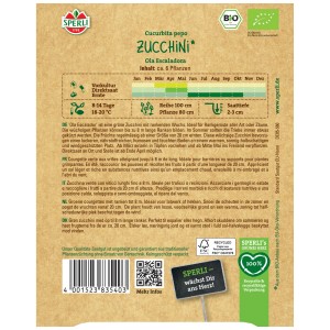 Graines de courgettes bio 'Ola Escaladora' pour 6 plantes. Courgette grimpante pour treillis et clôtures.