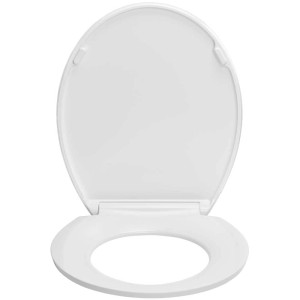 Sedile WC Diaqua Hollywood Ciel bianco con chiusura rallentata, aperto.