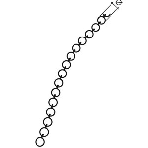 Conacord Kugelkette, Messing verchromt, Ø 2,5mm, Meterware für vielseitige Anwendungen.