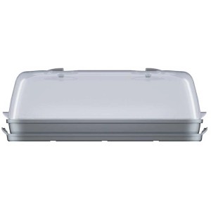 Serra da tavolo Respana grigia, set 3in1 (larghezza 51,5 cm) con vaschette e coperchio trasparente.
