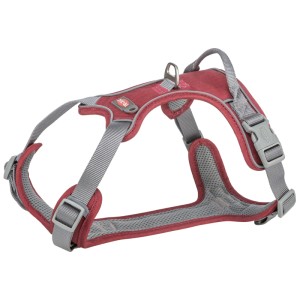 Pettorina per cani Trixie Premium Active color sangria, taglia 35-50 cm, con mesh traspirante.