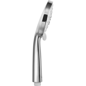 Soffione doccia a mano cromato e bianco baliv HBR-110.190, vista laterale.