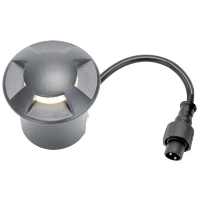 Schönenberger Bodeneinbauspot 24V LED Gitter Anthrazit Rund Ø 6 cm / 110 lm