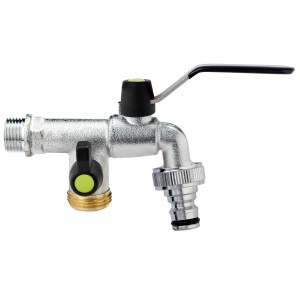 Rubinetto acqua Gartec Aquajet con due attacchi esterni da 3/4" per sistemi acqua fredda.
