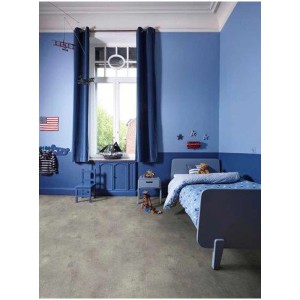 Revêtement de sol CV Active aspect béton argenté, largeur 4 m, posé dans une chambre d'enfant.