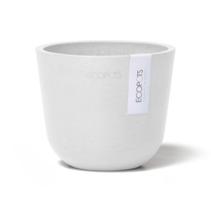 Pot de fleurs Ecopots Oslo Mini, blanc, 11,5x10cm, pour intérieur et extérieur.