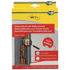 Deumidificatore ThoMar Safe Dry per armadietti per armi, protegge da ruggine e umidità.
