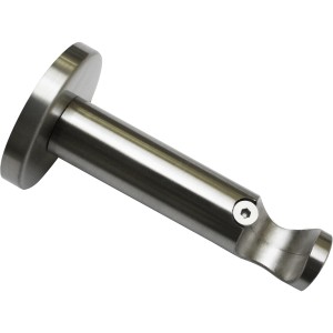 Gardinia Chicago Träger, Edelstahloptik, offen, 8 cm für 20 mm Stangen.