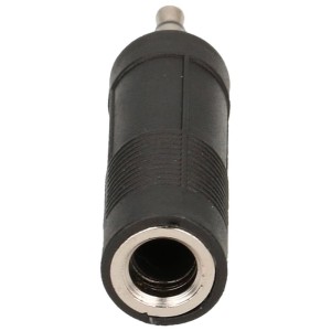 Adattatore audio stereo Schwaiger nero per collegare jack di diverse dimensioni.