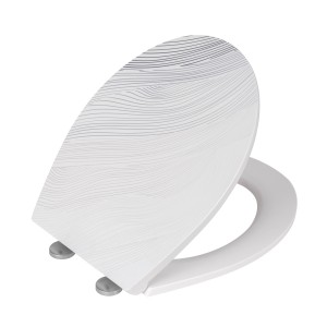 Wenko Sedile WC Menin in duroplast, bianco con superficie in rilievo e chiusura ammortizzata.