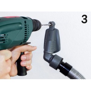 Starmix Bohrfixx aspirazione polvere di perforazione in uso con trapano a parete.