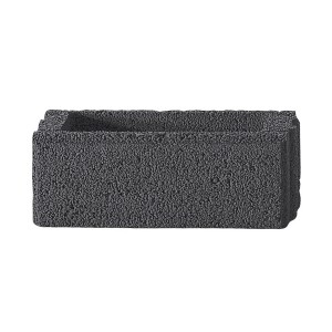 Parpaing de mur de jardin anthracite, 50x20x25 cm, pierre de mur en béton pour bordures.
