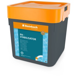 Steinbach Stabilisateur de pH 5 kg en seau avec couvercle doseur pour la régulation du pH.