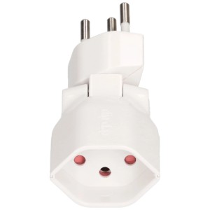 Adaptateur Clip-Clap blanc type 13 avec sécurité enfant pour espaces réduits.