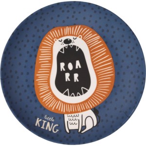Assiette à gâteau en mélamine motif lion, Ø 21 cm, pour enfants.
