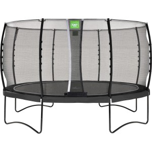 Trampolino da giardino nero EXIT Allure Classic Ø 427 cm con rete di sicurezza.
