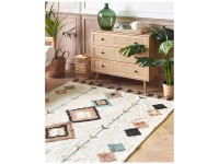 Teppich Eskisehir geometrisches Muster Baumwolle Mehrfarbig-Beige 140 x 200 cm