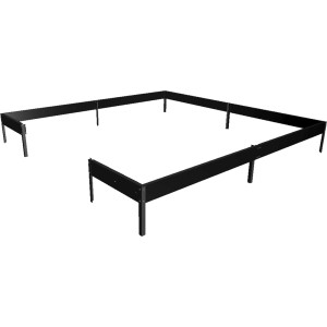 Telaio di fondazione nero per serra Halls Qube+ 88, acciaio, altezza 12 cm.