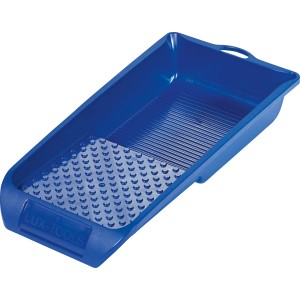 Bac à peinture bleu LUX (32x15cm) en plastique avec grille pour rouleaux et pinceaux.