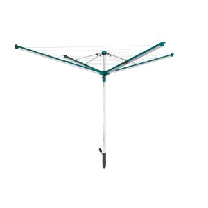 Séchoir parapluie Leifheit Linomatic 600 deluxe ouvert avec 60 m d'étendage.